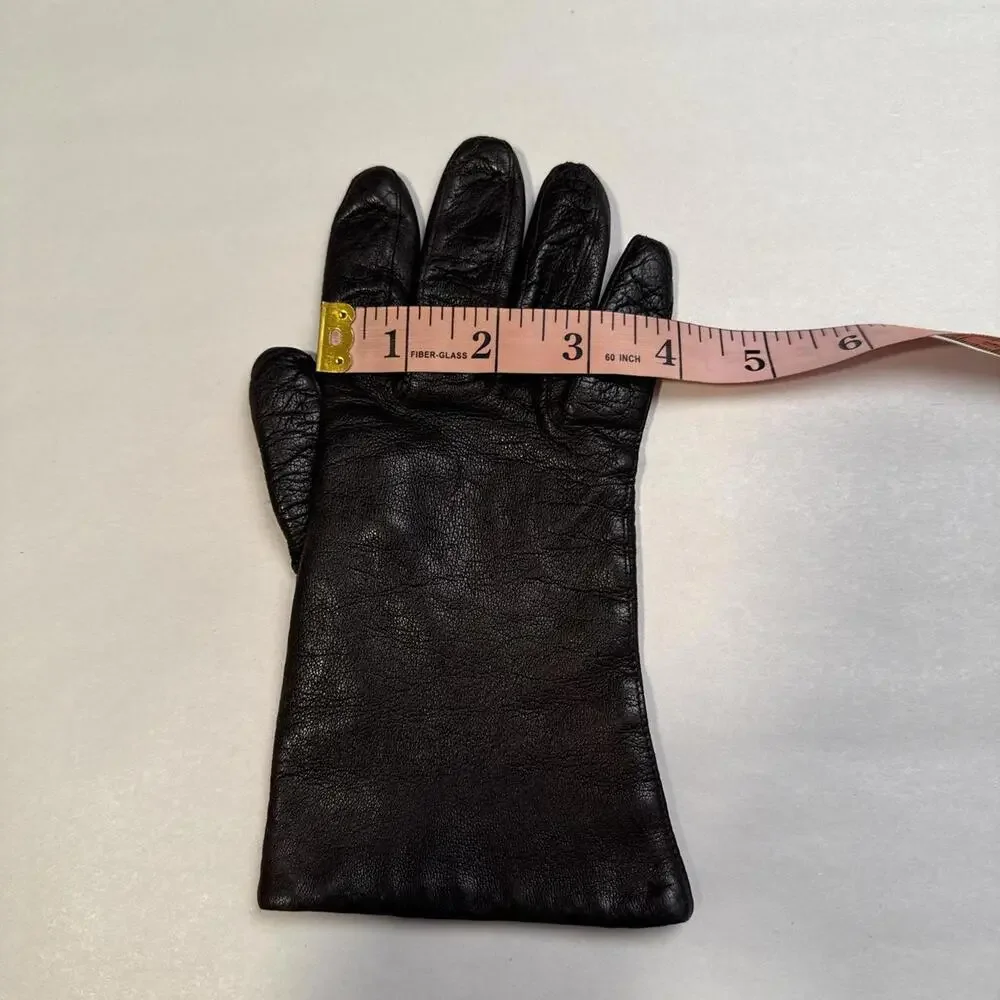 Vintage quiet Luxury brown Leather Gloves‎